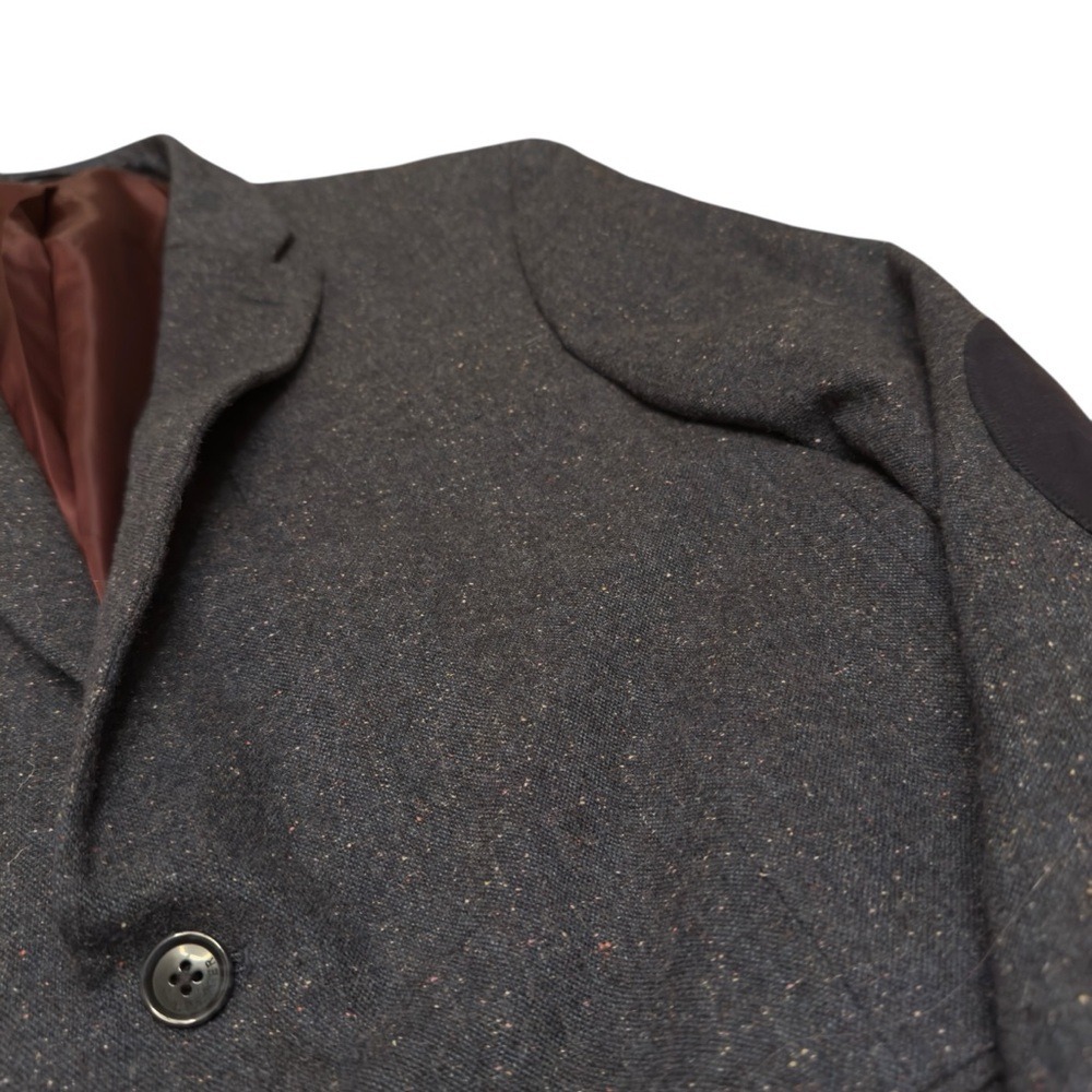 Tommy Hilfiger Wool Blend Sport Coat Mens 42R Charcoal Elbow Patches Two Button - Picture 7 of 13